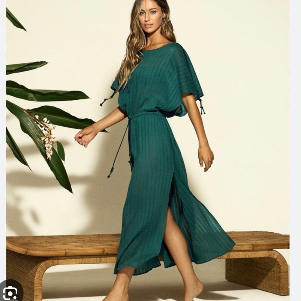 Vix lauren caftan NWT SIZE LARGE Teal green